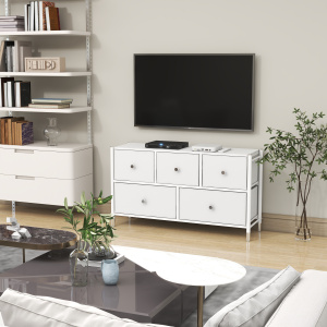 COMMOD classic 2F-5D-WHITE/SILVER-100x30x59 комод тв