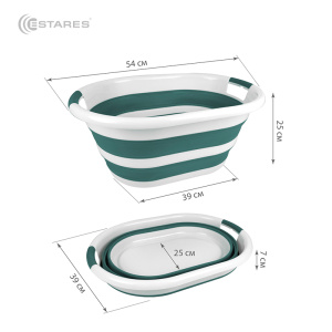 Таз складной силиконовый ES-BS-portable-24l-54x39x24/7-white/seagreen