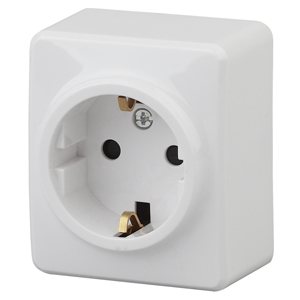 11-2203-01  ЭРА Розетка 2P+E Schuko, 16АХ-250В, ОУ, Эра Эксперт, белый