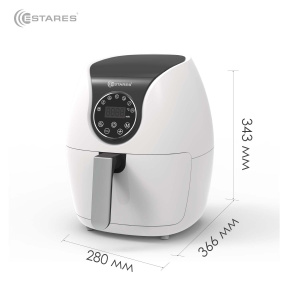 Аэрогриль EASYCOOK 1500W-DC-220V-5L-280x366x343-white/chrome