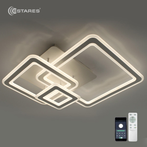 Управляемый светодиодный светильник TRIPLEX SQUARE 124W 3S-APP-596x596x146-WHITE/WHITE-220-IP20