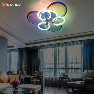 Управляемая светодиодная люстра CARNAVAL RGB 50W+30W 7R-APP-640x140-WHITE/WHITE-220-IP20
