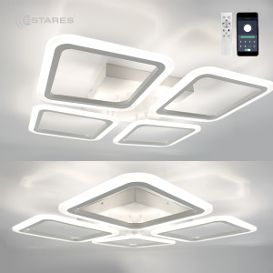 Управляемая светодиодная люстра SONNE 100W 4S-APP-556x556x80-WHITE/WHITE-220-IP20