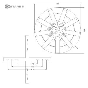 Управляемая светодиодная люстра ITALIKA 60W R-550x260-CHROME/CLEAR-220-IP20
