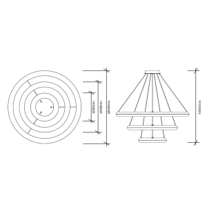 Управляемый светодиодный светильник GRAVITACIA  80W R-648-WHITE-220V-IP44
