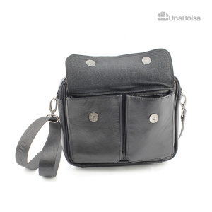 Сумка мужская из натуральной кожи UB-B210-240x190х90-black/black-молния/магнит