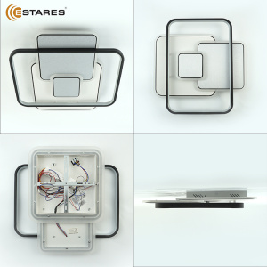 Управляемый светодиодный светильник TRAMONTO 115W 4S-RC-495x500x65-WHITE/SILVER/BLACK/WHITE-220-IP20