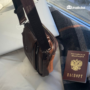 Сумка мужская из натуральной кожи UB-B110-150x185-brown/brown-молния/кнопка