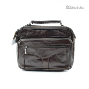 Сумка мужская из натуральной кожи UB-B222-240x190х90-brown/brown-молния/молния