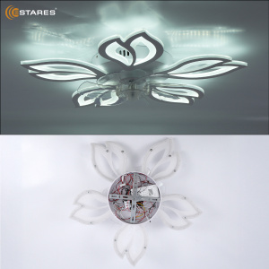 Управляемая светодиод. люстра c вент. FAN ASTRA 70W+19W 5F-IRC-620x125-WHITE/WHITE/CLEAR-220-IP20