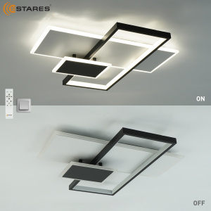 Управляемая светодиодная люстра LAMPARAS 90W 3L-APP-500x500x70-WHITE/BLACK/WHITE-220-IP20