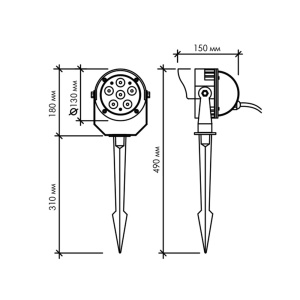 Садово-парковый светодиодный светильник B3BHB0657 AC240V 12W IP65 (Холодный белый)