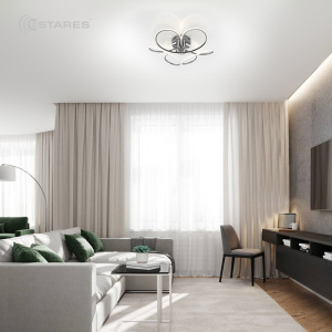 Светодиодный светильник неуправляемый BUENA 65W R-500x200-NW-CHROME/OPAL-220-IP20/4000K
