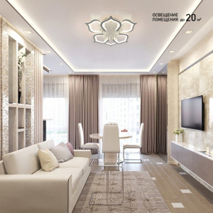 Светодиодная люстра СRYSTALwhite 02 60W R-4000K-600x190-white/white-220-IP20