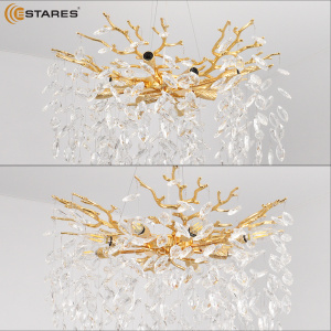 Люстра ROXANA 55 E14х8 R-600x1200-GOLD/CRYSTAL-220-IP20