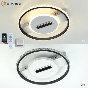 Управляемая светодиодная люстра MOND 60W 5DL 2RL-APP-410x60-BLACK/WHITE/CRYSTAL-220-IP20