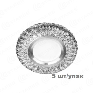 (блистер 5) Светодиодный точечный светильник ES-906/GX53-125-4W/CW-CLEAR/CLEAR-220-IP20 /2019