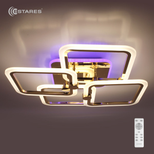 Управляемая светодиодная люстра LIKE RGB 100W 4Q-560/120-RC-GOLD/OPAL-220-IP20