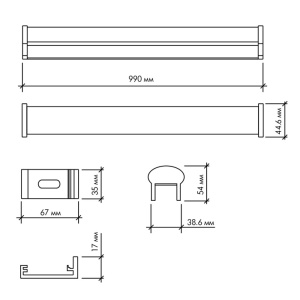 Светодиодная труба D45 AC230V  IP65 6200-6400К (1м)