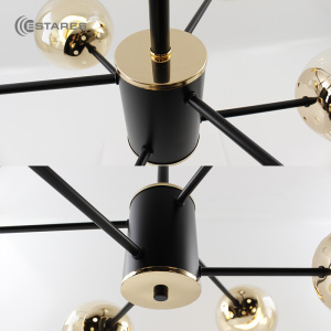 Люстра MILAN 6хЕ27 R-810xh620-black/gold/gold