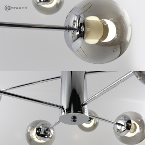 Люстра MONACO 8хЕ27 R-860xh420-chrome/lightgray