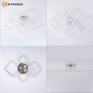 Управляемая светодиодная люстра OVAL 60W 4S-RC-600x445x95-WHITE/WHITE-220-IP20