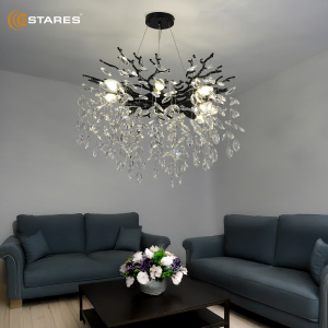 Люстра ROXANA 55 E14х8 R-600x1200-BLACK/CRYSTAL-220-IP20