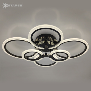 Управляемый светодиодный светильник EUROPA 132W 6R-800х600х125-WHITE/BLACKCHROME-220-IP20