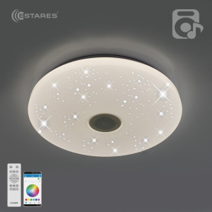 Управляемая светодиодная музыкальная люстра a-play RGB 60W R-APP-390-WHITE/WHITE-220-IP20