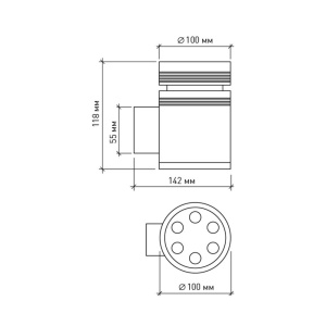 Светодиодный светильник MS-6L220V AC110-265V-15W(Теплый белый) Серый корпус-10шт.