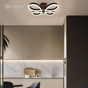  УПРАВЛЯЕМАЯ СВЕТОДИОДНАЯ ЛЮСТРА ON/OFF PANDORA 44W 4R-ON/OFF-500X400X150-BLACK/GOLD-220-IP20