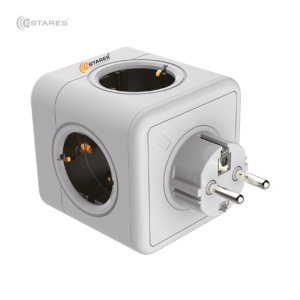 Разветвитель 5 Евро "COMFORT CUBE" 5G-gray/white-Europlug