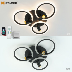 Управляемая светодиодная люстра SONNE downlight 80W 4R-APP-582x115-BLACK/GOLD/WHITE-220-IP20