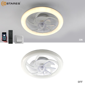 Управляемая светодиодная люстра с вент. FAN SIMPLE 65W+18W R-APP-480x125-WHITE/WHITE-220-IP20