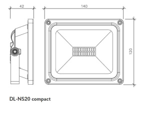 Светодиодный прожектор DL-NS20 AC170-265V 20W IP65 (Холодный белый) compact