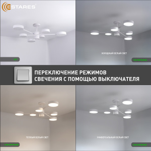 Управляемая светодиодная люстра MATEO 75W 6R-ON/OFF-915x250-WHITE/WHITE-220-IP20