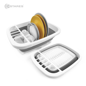 Сушилка складная силиконовая es-dr-portable-38x32х12(5)-white/gray