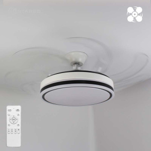 Управляемая светодиодная люстра c вентилятором FAN FOLD 90W+36W R-RC-500x403-WHITE/WHITE-220-IP20