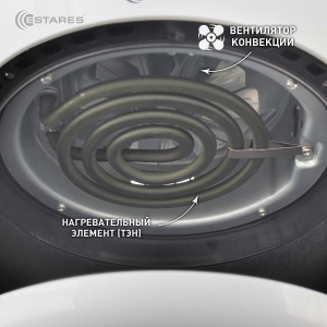 Аэрогриль EASYCOOK mini 900W-MT-220V-2.2L-202х300х285-white/chrome
