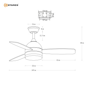 Управляемая светодиодная люстра с вент. FAN WOOD 48W+18W R-APP-1060x390-WHITE/WOOD/WHITE-220-IP20