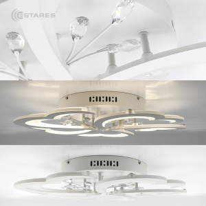 Управляемая светодиодная люстра СRYSTALwhite 01 60W R-ON/OFF-560x90-WHITE/WHITE-220-IP20