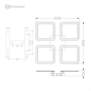 Управляемая светодиодная люстра SONNE 120W 4S-APP-550x550x70-WHITE/WHITE-220-IP20