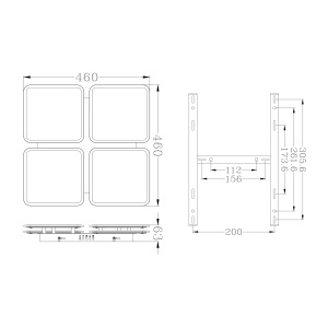 Управляемая LED люстра HP-LM 70W 4S-ON/OFF-460x460x63-WHITE/WHITE-220-IP20