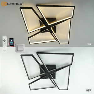 Управляемая светодиодная люстра ORLANDO 120W S-APP-550x550x90-BLACK/WHITE-220-IP20