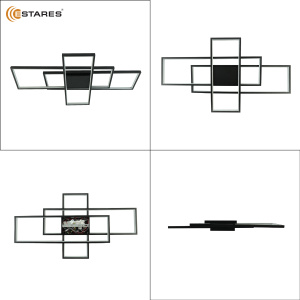 Управляемая светодиодная люстра SVEN 120W 3S-APP-900x500x80-BLACK/WHITE-220-IP20