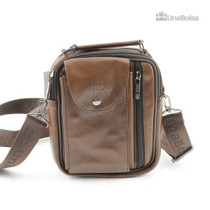 Сумка мужская из натуральной кожи UB-B110-150x185-brown/brown-молния/кнопка