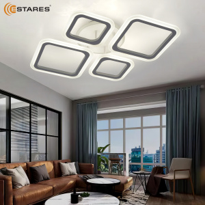 Управляемая светодиодная люстра OVAL RGB 65W 4S1R-RC-600x445x95-WHITE/WHITE-220-IP20