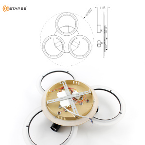 Управляемая светодиодная люстра SONNE downlight 80W 4R-APP-582x115-BLACK/WOOD/WHITE-220-IP20