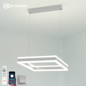 Управляемая светодиодная люстра STELLA 80WS-APP-400x400x1200-WHITE/WHITE-220-IP20