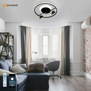 Управляемая светодиодная люстра SIRENA 56W 2R-APP-500x183-BLACK/GOLD/CRYSTAL-220-IP20